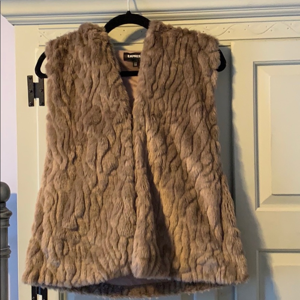 Plush faux fur vest